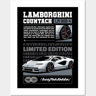 Iconic Countach Car Posters and Art